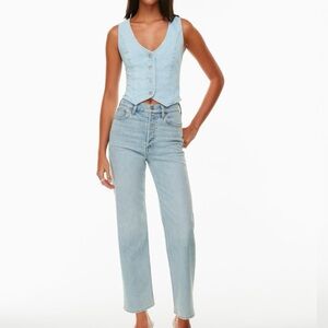 Denim Forum Light Blue Straight Leg Jeans
